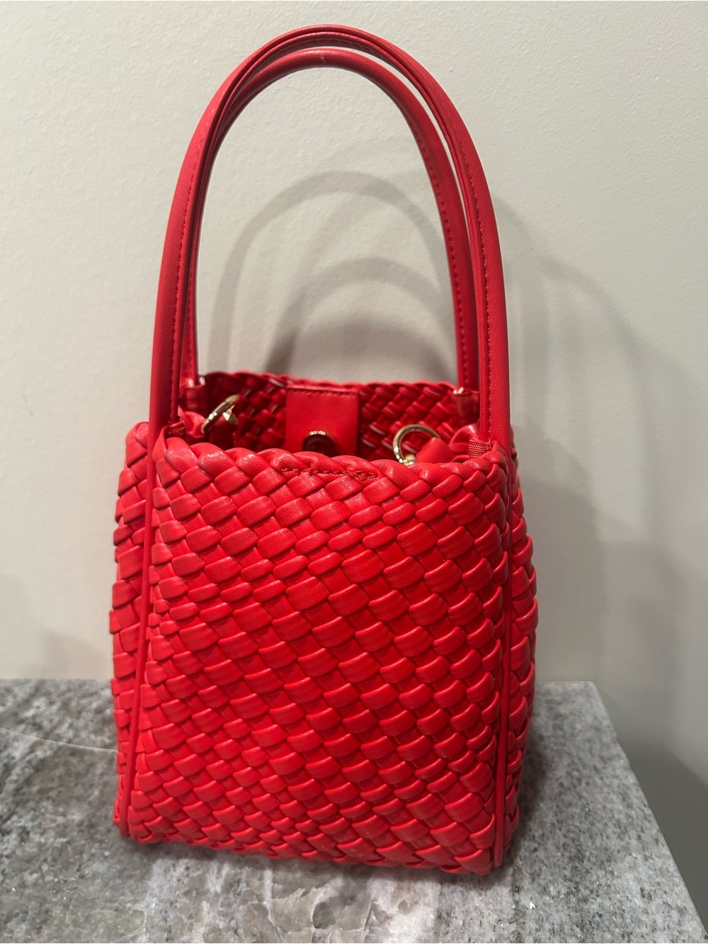Red Woven Bucket Tote - Women Bags